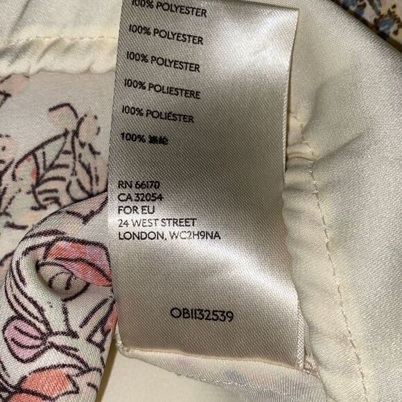 Free People Blue Bile Ivory Batwing Silky Shirt/Top Boho Sz XS - Picture 11 of 11